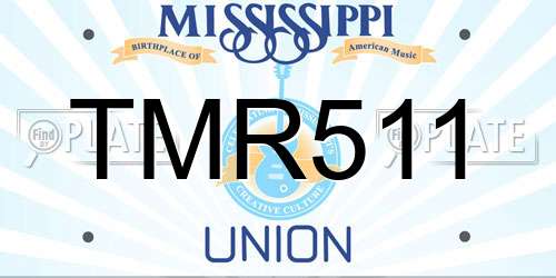 TMR511 Mississippi License Plate