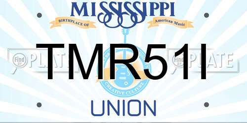 TMR51I Mississippi License Plate