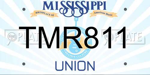 TMR811 Mississippi License Plate