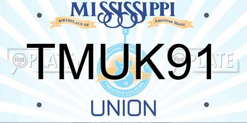 TMUK91 Mississippi License Plate