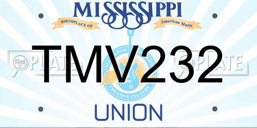 TMV232 Mississippi License Plate