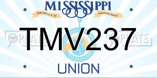 TMV237 Mississippi License Plate
