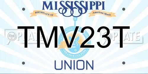 TMV23T Mississippi License Plate