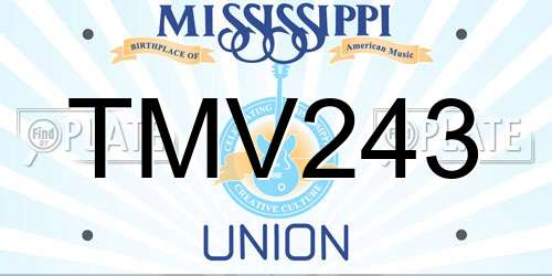 TMV243 Mississippi License Plate