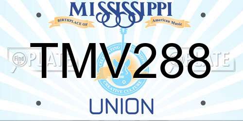 TMV288 Mississippi License Plate