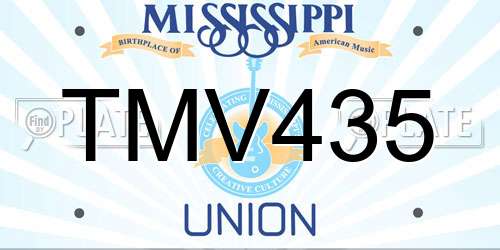 TMV435 Mississippi License Plate