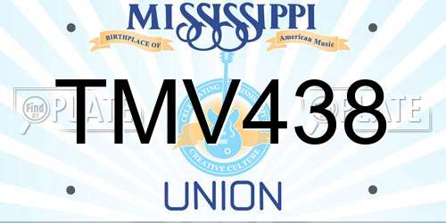 TMV438 Mississippi License Plate