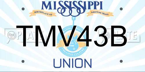 TMV43B Mississippi License Plate