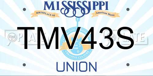 TMV43S Mississippi License Plate