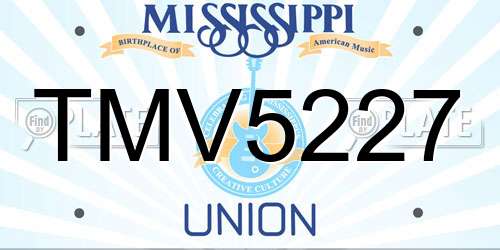 TMV5227 Mississippi License Plate