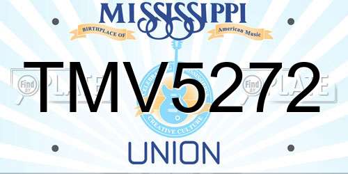 TMV5272 Mississippi License Plate