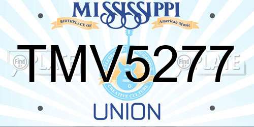 TMV5277 Mississippi License Plate