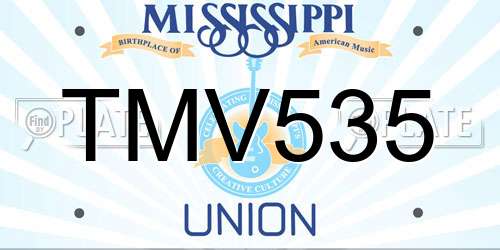 TMV535 Mississippi License Plate