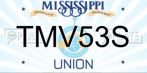 TMV53S Mississippi License Plate