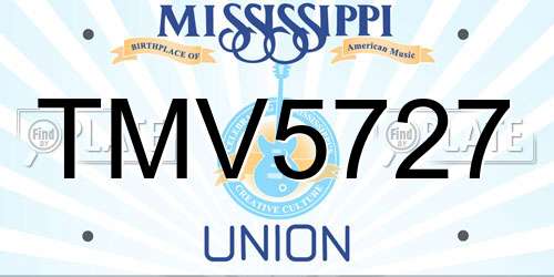 TMV5727 Mississippi License Plate