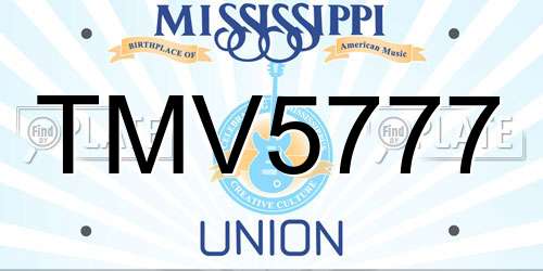 TMV5777 Mississippi License Plate