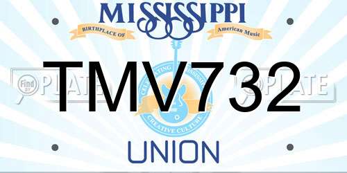TMV732 Mississippi License Plate