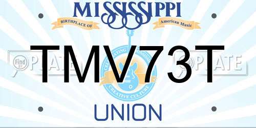 TMV73T Mississippi License Plate