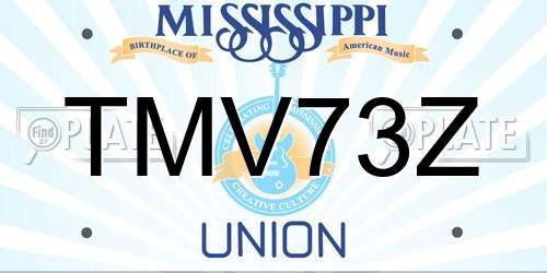 TMV73Z Mississippi License Plate