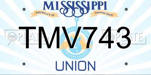 TMV743 Mississippi License Plate