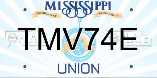 TMV74E Mississippi License Plate