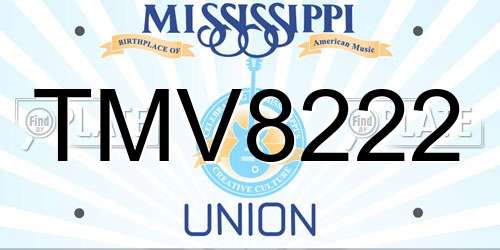 TMV8222 Mississippi License Plate