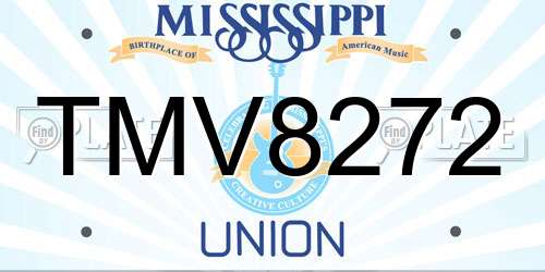TMV8272 Mississippi License Plate