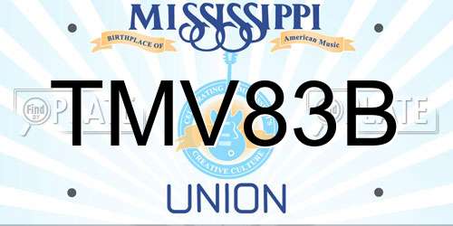 TMV83B Mississippi License Plate