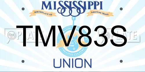 TMV83S Mississippi License Plate