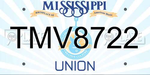 TMV8722 Mississippi License Plate