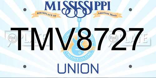 TMV8727 Mississippi License Plate