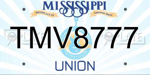 TMV8777 Mississippi License Plate