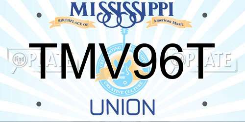 TMV96T Mississippi License Plate