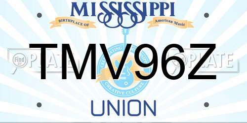 TMV96Z Mississippi License Plate