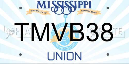 TMVB38 Mississippi License Plate