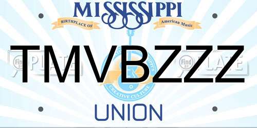 TMVBZZZ Mississippi License Plate