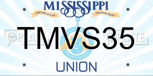 TMVS35 Mississippi License Plate