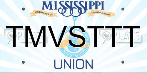TMVSTTT Mississippi License Plate