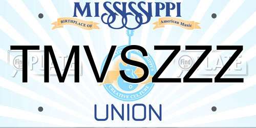 TMVSZZZ Mississippi License Plate