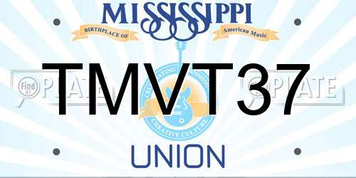 TMVT37 Mississippi License Plate