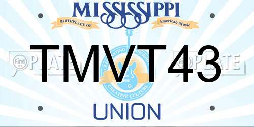 TMVT43 Mississippi License Plate