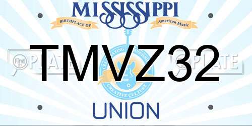 TMVZ32 Mississippi License Plate