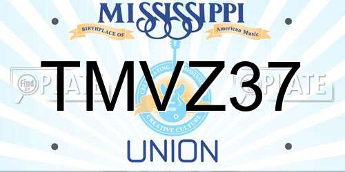 TMVZ37 Mississippi License Plate