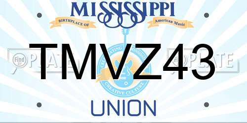 TMVZ43 Mississippi License Plate