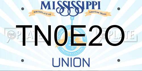 TN0E2O Mississippi License Plate