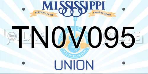 TN0V095 Mississippi License Plate