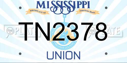 TN2378 Mississippi License Plate