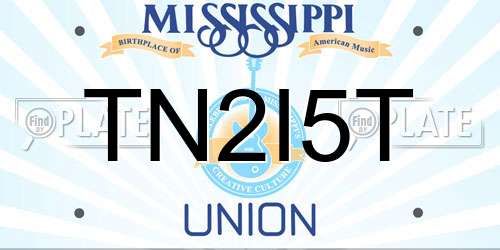 TN2I5T Mississippi License Plate