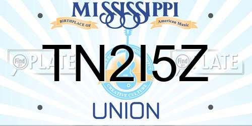 TN2I5Z Mississippi License Plate
