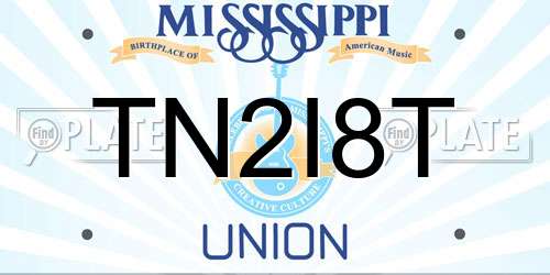 TN2I8T Mississippi License Plate